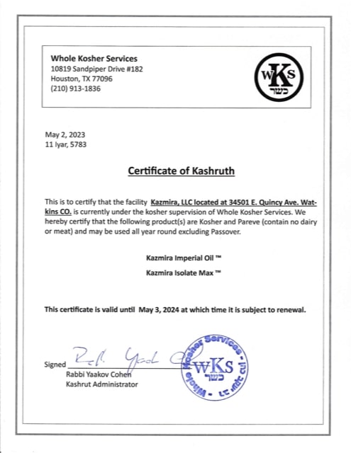 KZ Kosher Cert 2023-2024 KZ Kosher Cert 2023-2024
